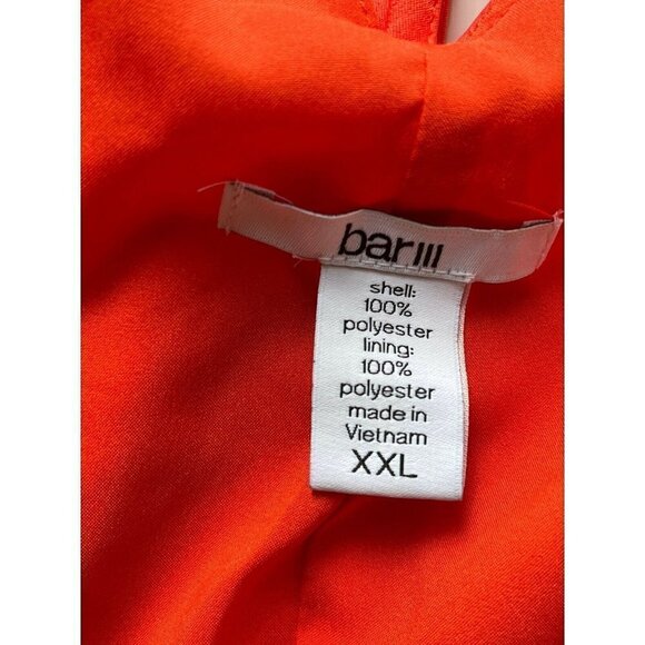 BAR III Women Top Beijing Optic Orange T Strap V-neck Lined Tunic Top Size XXL - Picture 5 of 8